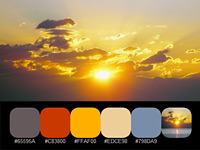 20 готовых цветовых палитр с красками настоящих солнечных восходов