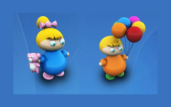 Скачать Kids with Toys Icons