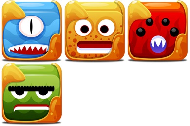 Скачать Block Creatures Icons By Fasticon