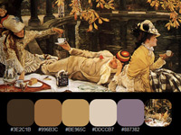 20 готовых цветовых палитр винтажных картин художника Джеймса Тиссо