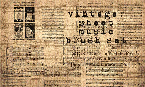 Скачать vintage sheet music brushes