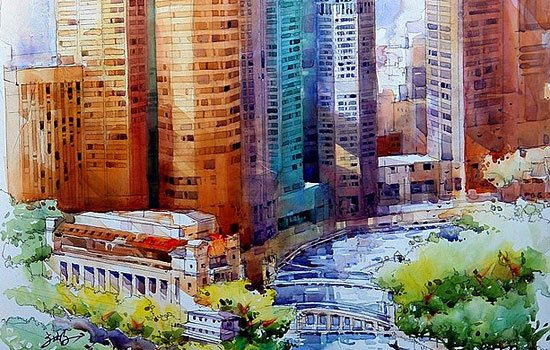 Солнечные урбанистические акварели от иллюстратора Jack TIA Kee Woon