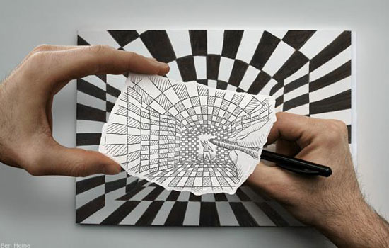 Параллельная карандашная реальность от дизайнера Ben Heine