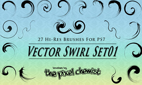 Скачать Brushes Vector Swirl Set01