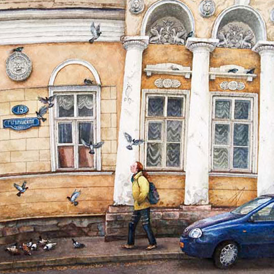 Московские дворы и улочки в иллюстрациях Алены Дергилевой